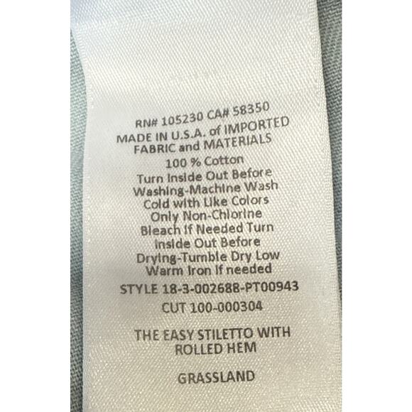 CURRENT/ELLIOTT Easy Stiletto with Rolled Hem Jeans in Grassland‎ Size 27 - Picture 8 of 8